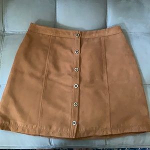 Suede High Waist Skirt